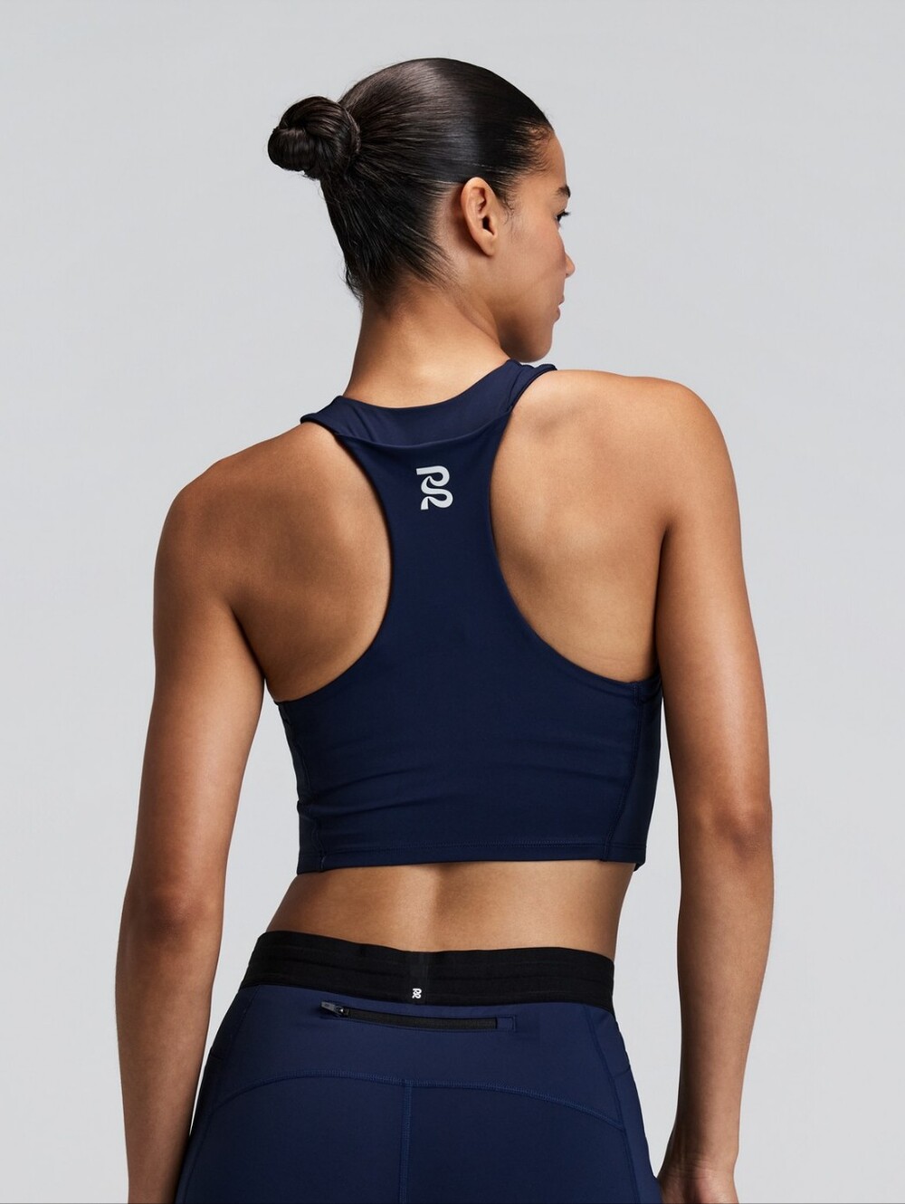 Bandit Stamina race crop top Navy size Small with pockets - Picture 3 of 8